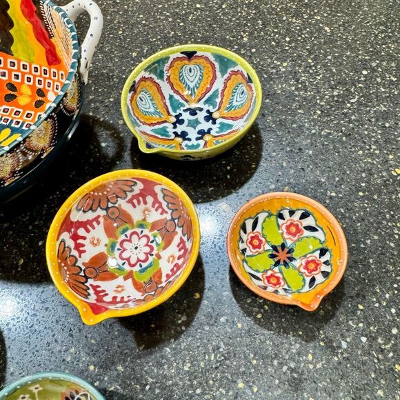 Anthropologie "CALVIA" 8" Handled Bowl and Nesting Bowls - Picture 4 of 9